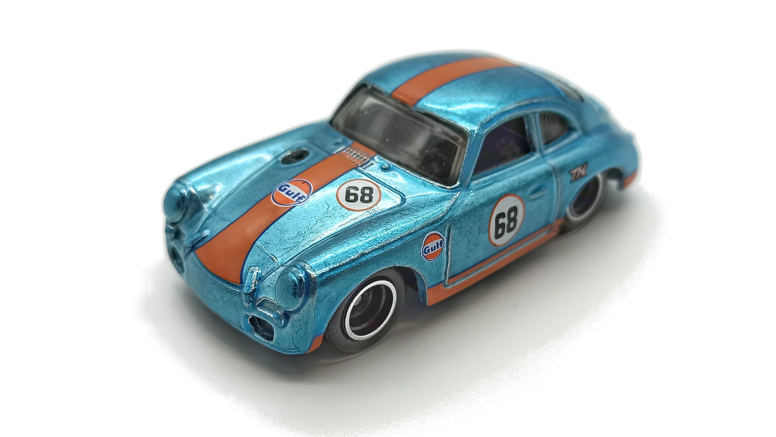Hot Wheels Porsche 356 Outlaw (GTD08) 2021 (171/250) HW Speed Graphics (7/10) spectraflame light blue (Gulf) Super Treasure Hunt (STH) top angle