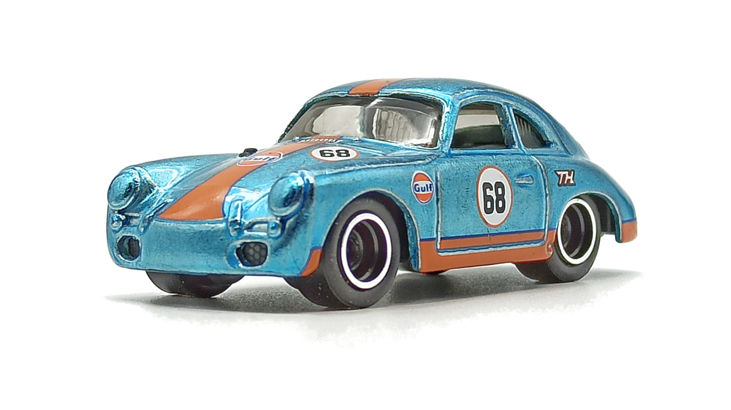 Hot Wheels Porsche 356 Outlaw (GTD08) 2021 (171/250) HW Speed Graphics (7/10) spectraflame light blue (Gulf) Super Treasure Hunt (STH) side angle