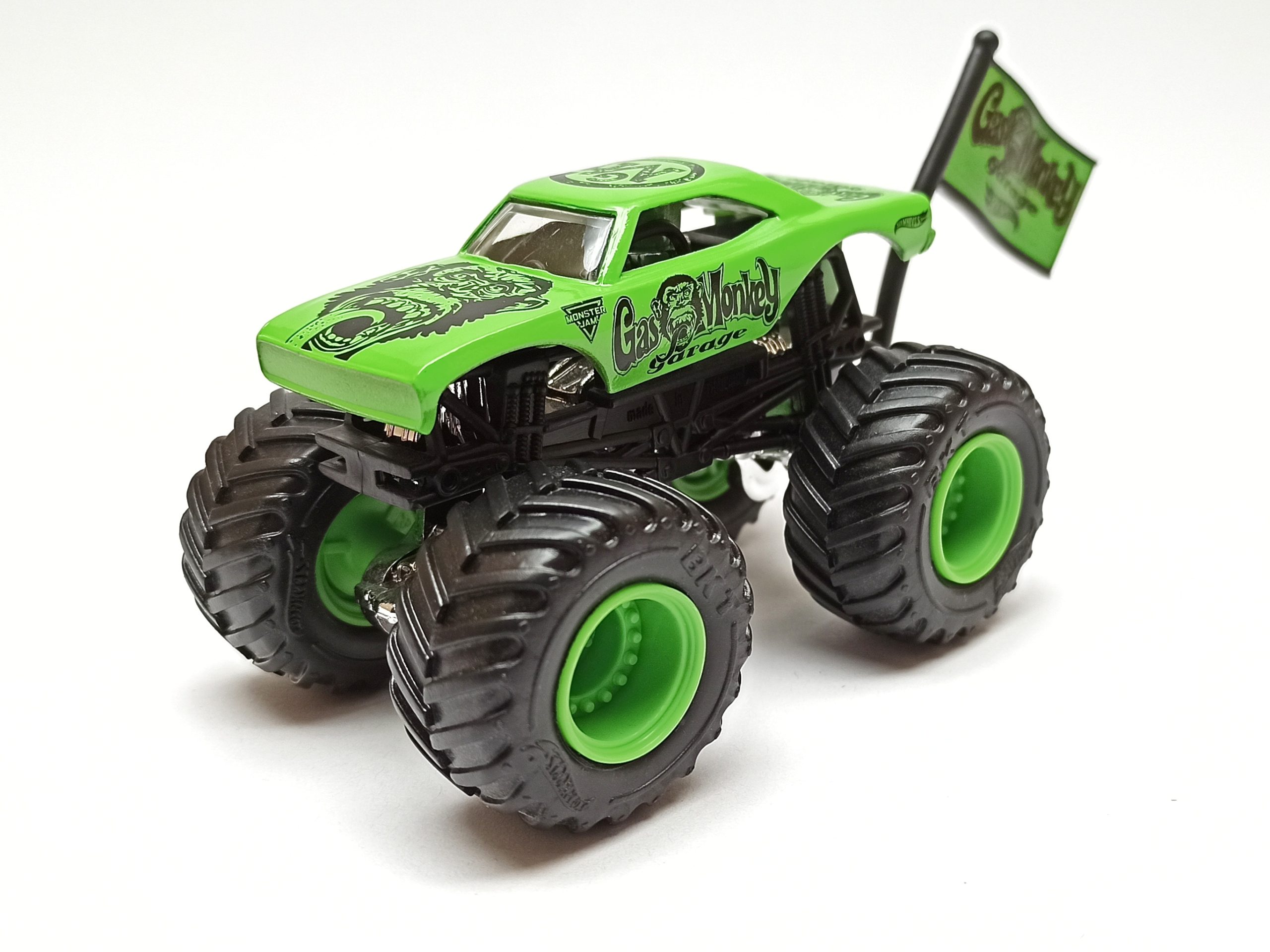 Hot Wheels Monster Jam Gas Monkey Garage 2017 Epic Editions (1/10) green top angle