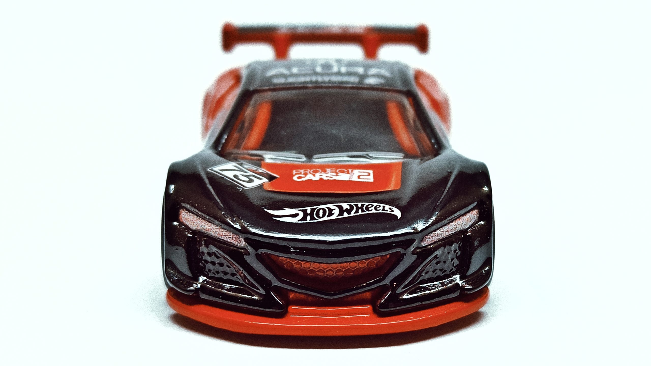 Hot Wheels Acura NSX GT3 (FLD22) 2019 Replica Entertainment: Project Cars 2 black front angle